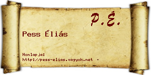 Pess Éliás névjegykártya